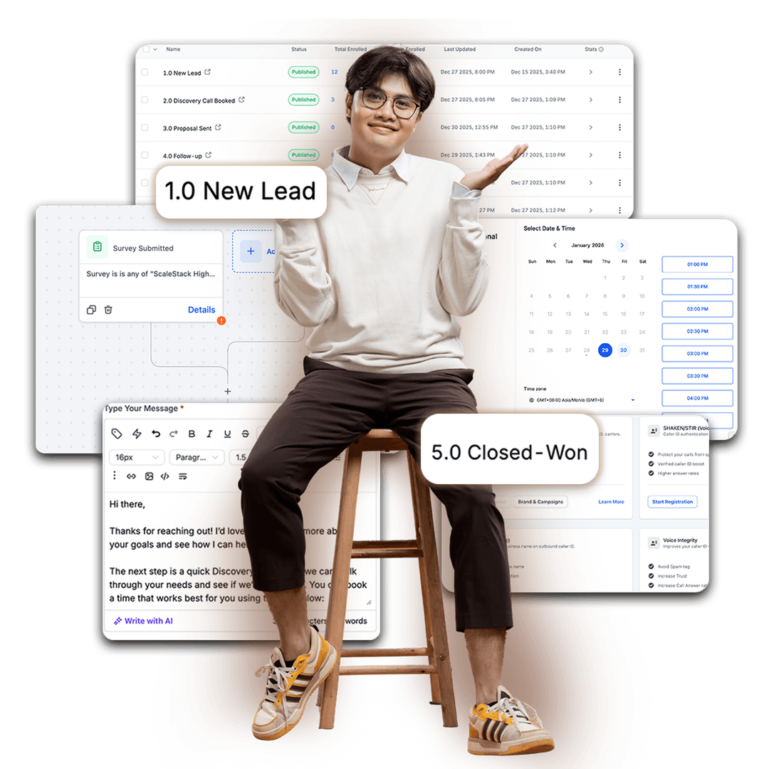 Cyd Batalon — ScaleStack Systems — with GoHighLevel dashboard screenshots